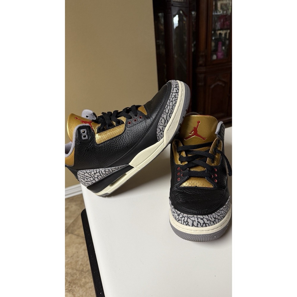 Nike Air Jordan 3 Retro Black Gold Unisex AJ3 Sz W 11.5/M 10 Sneakers CK9246-067
